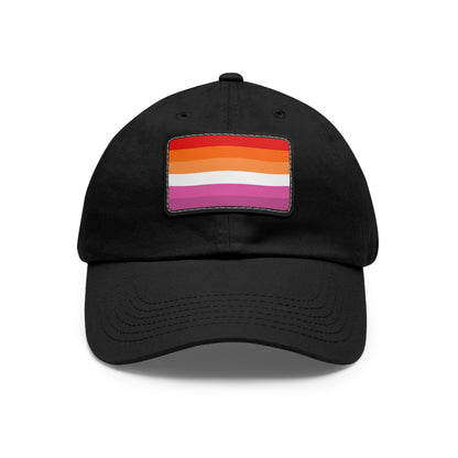 Lesbian Pride Dad Hat with Rainbow Leather Patch | Perfect for Pride, Casual Wear, Summer Outings, Gift for Him, Trendy Accessories