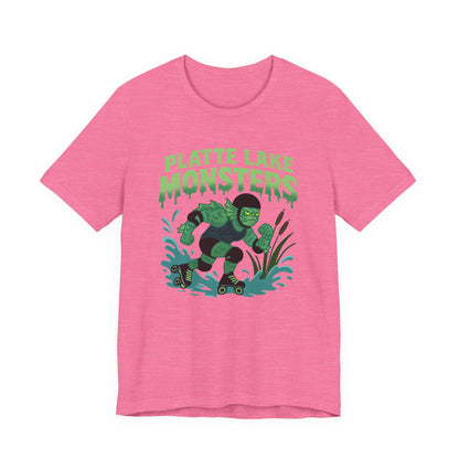 Unisex Tee - Platte Lake Monsters Roller Derby Mascot T-Shirt