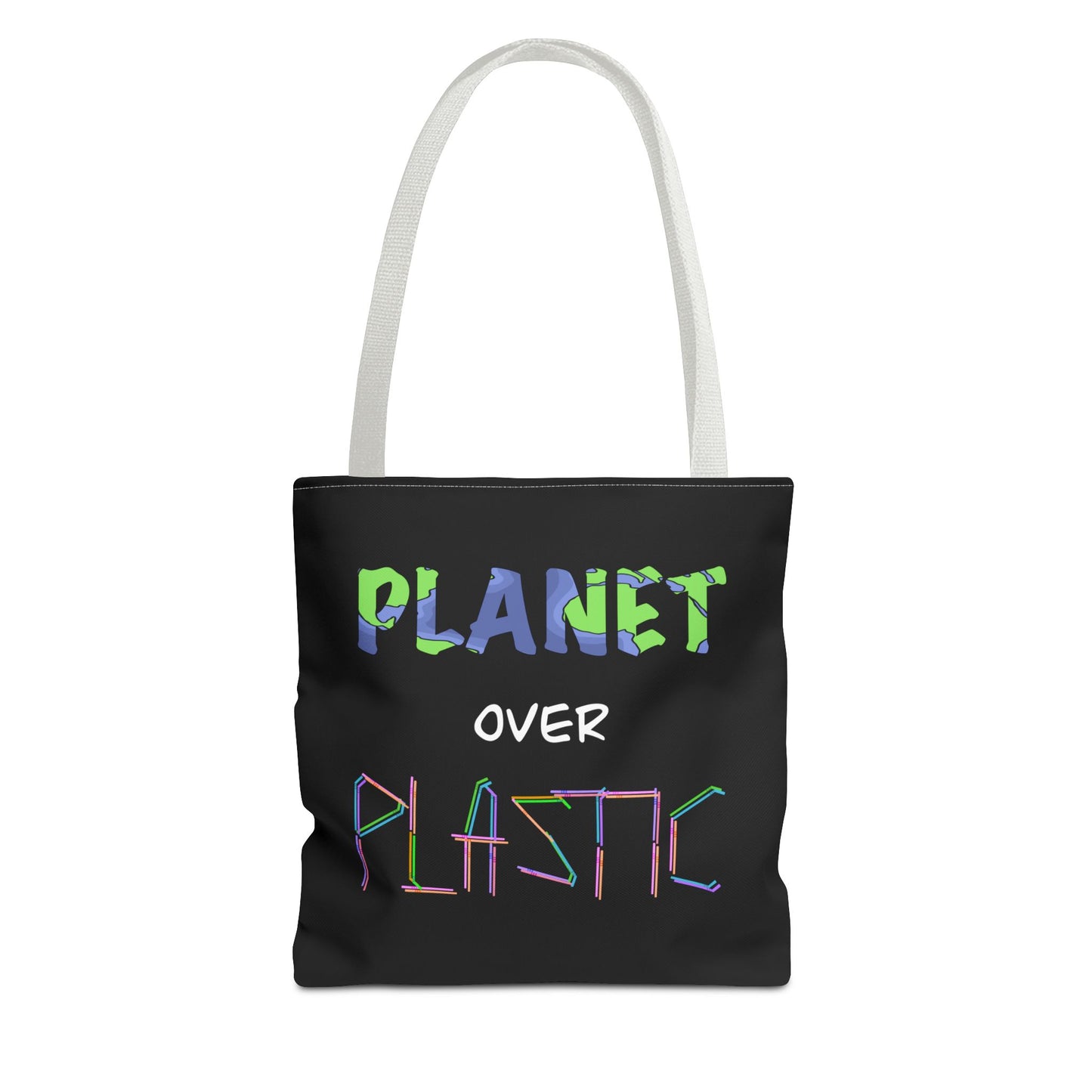 Eco-Friendly Tote Bag, Sustainable Shopping Bag, Planet Over Plastic Bag, Reusable Grocery Bag, Earth Day Gift, Eco-Conscious Accessory