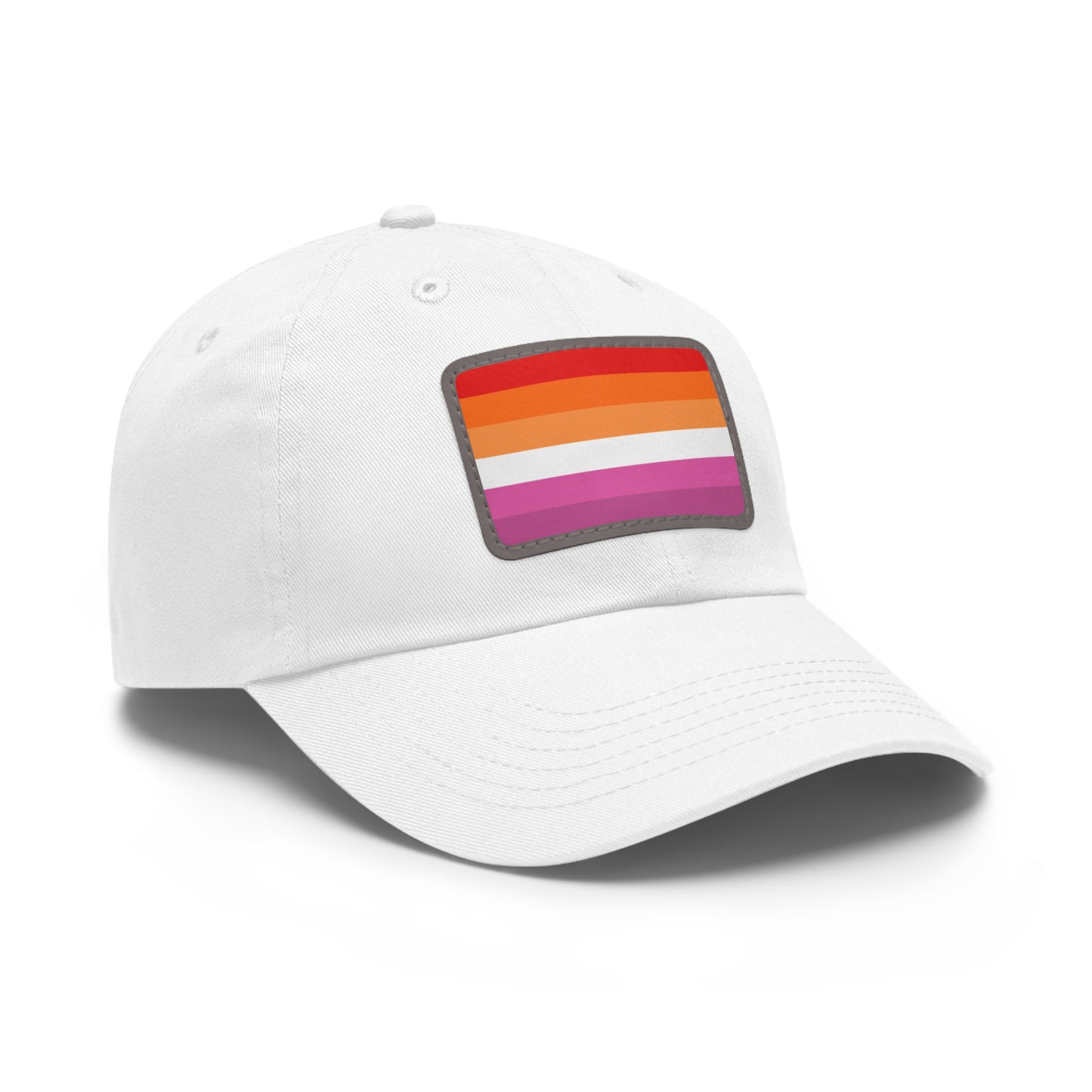 Lesbian Pride Dad Hat with Rainbow Leather Patch | Perfect for Pride, Casual Wear, Summer Outings, Gift for Him, Trendy Accessories