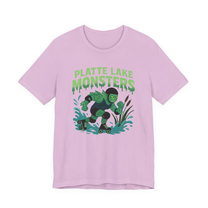 Unisex Tee - Platte Lake Monsters Roller Derby Mascot T-Shirt