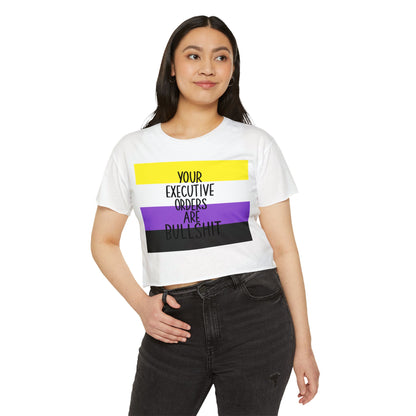 EO Bull Non Binary Crop Top, LGBTQ+ Pride Apparel, Summer Party Shirt, Casual Wear, Empowerment Clothing, Gift for Activists