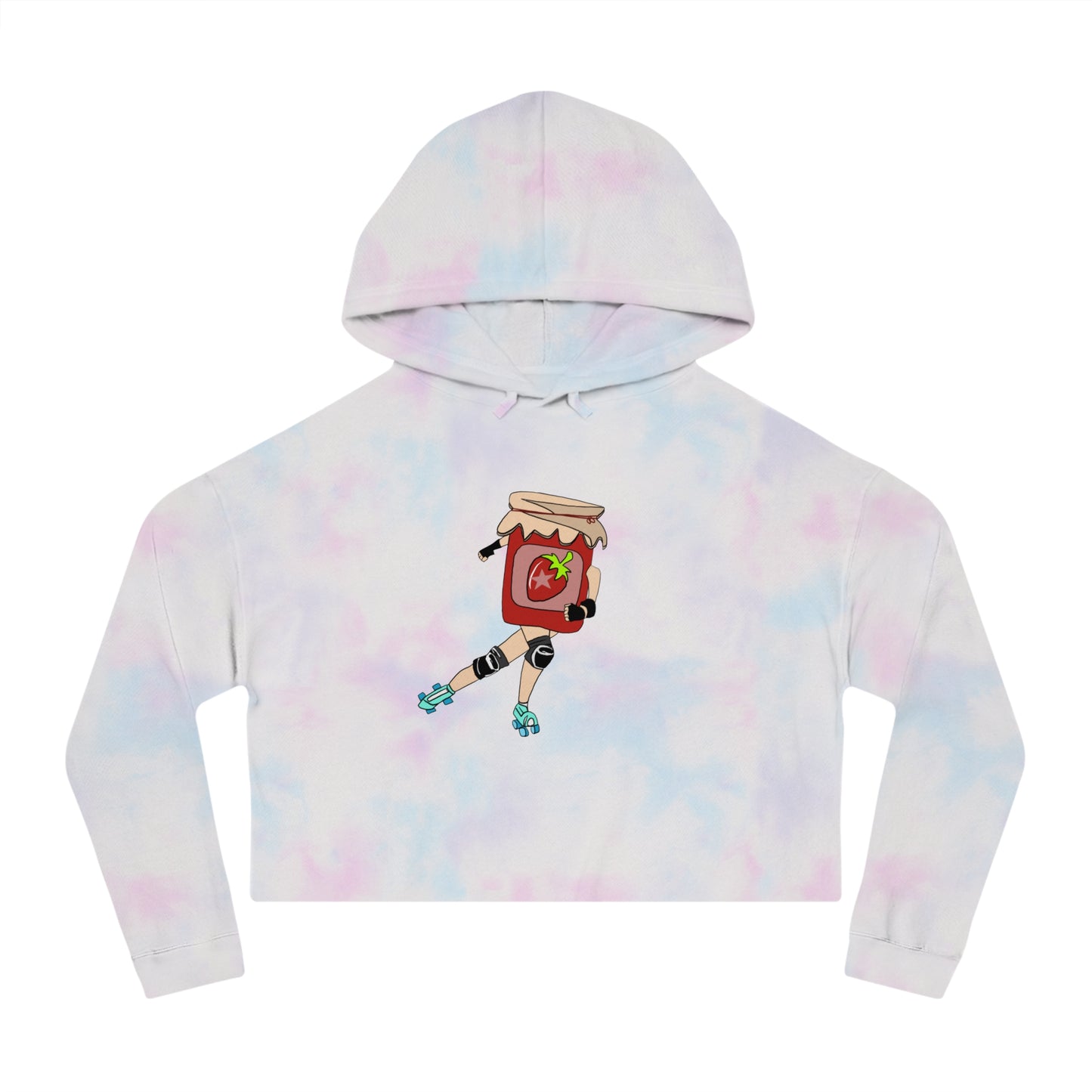 Strawberry Jammer Women Cropped Hooded Sweatshirt