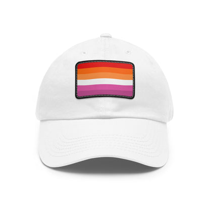 Lesbian Pride Dad Hat with Rainbow Leather Patch | Perfect for Pride, Casual Wear, Summer Outings, Gift for Him, Trendy Accessories