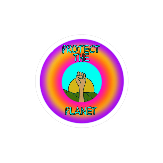 Eco-Friendly Kiss-Cut Vinyl Decals - Protect the Planet, Nature Lover Gift, Earth Day Decor, Sustainable Living Sticker, Green Activism