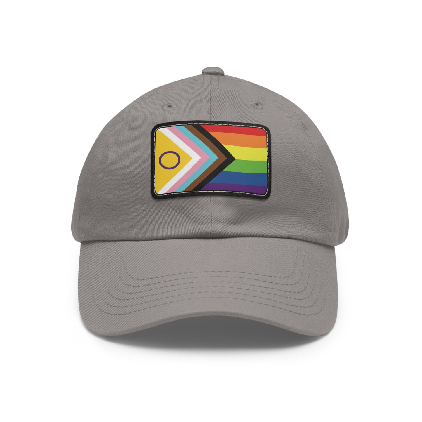 Inclusive Gay Pride Dad Hat with Leather Patch, Pride Hat, LGBTQ+ Gift, Casual Wear, Adjustable Cap, Summer Sun Hat