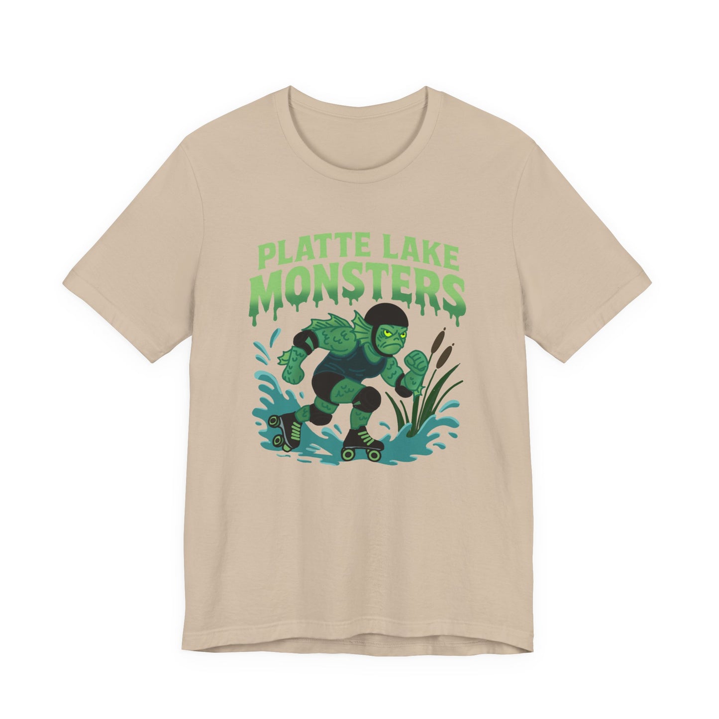 Unisex Tee - Platte Lake Monsters Roller Derby Mascot T-Shirt