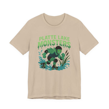 Unisex Tee - Platte Lake Monsters Roller Derby Mascot T-Shirt