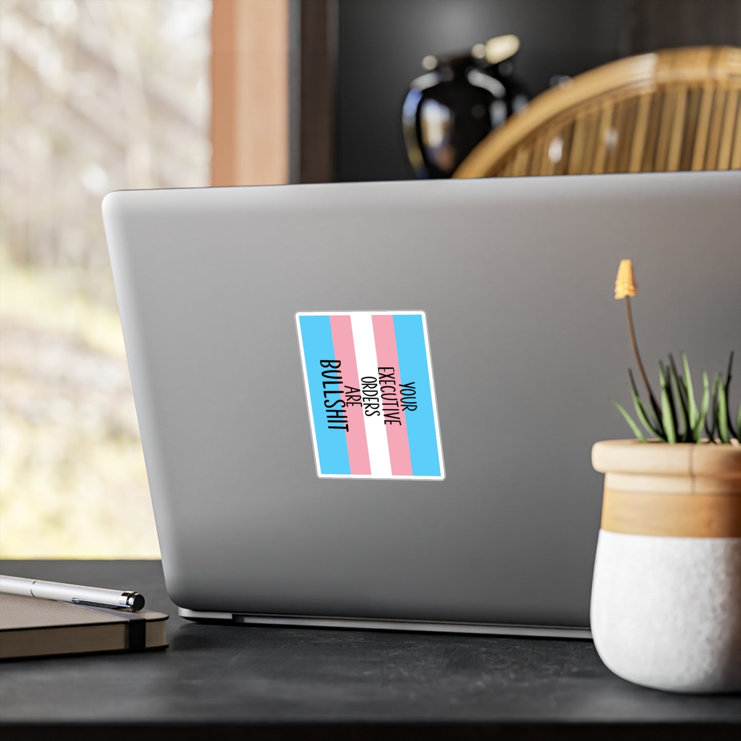 Trans Pride Kiss-Cut Vinyl Decal | LGBTQ+ Advocacy Stickers, Pride Decor, Custom Wall Art, Window Stickers, Gift for Activists