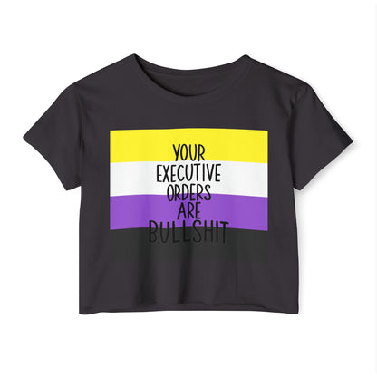 EO Bull Non Binary Crop Top, LGBTQ+ Pride Apparel, Summer Party Shirt, Casual Wear, Empowerment Clothing, Gift for Activists