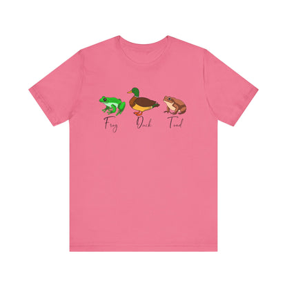 FDT- Frog Duck Toad Tee - Unisex Jersey Short Sleeve Shirt for Nature Lovers, Perfect for Gifts, Animal Lovers, Earth Day, Casual Wear