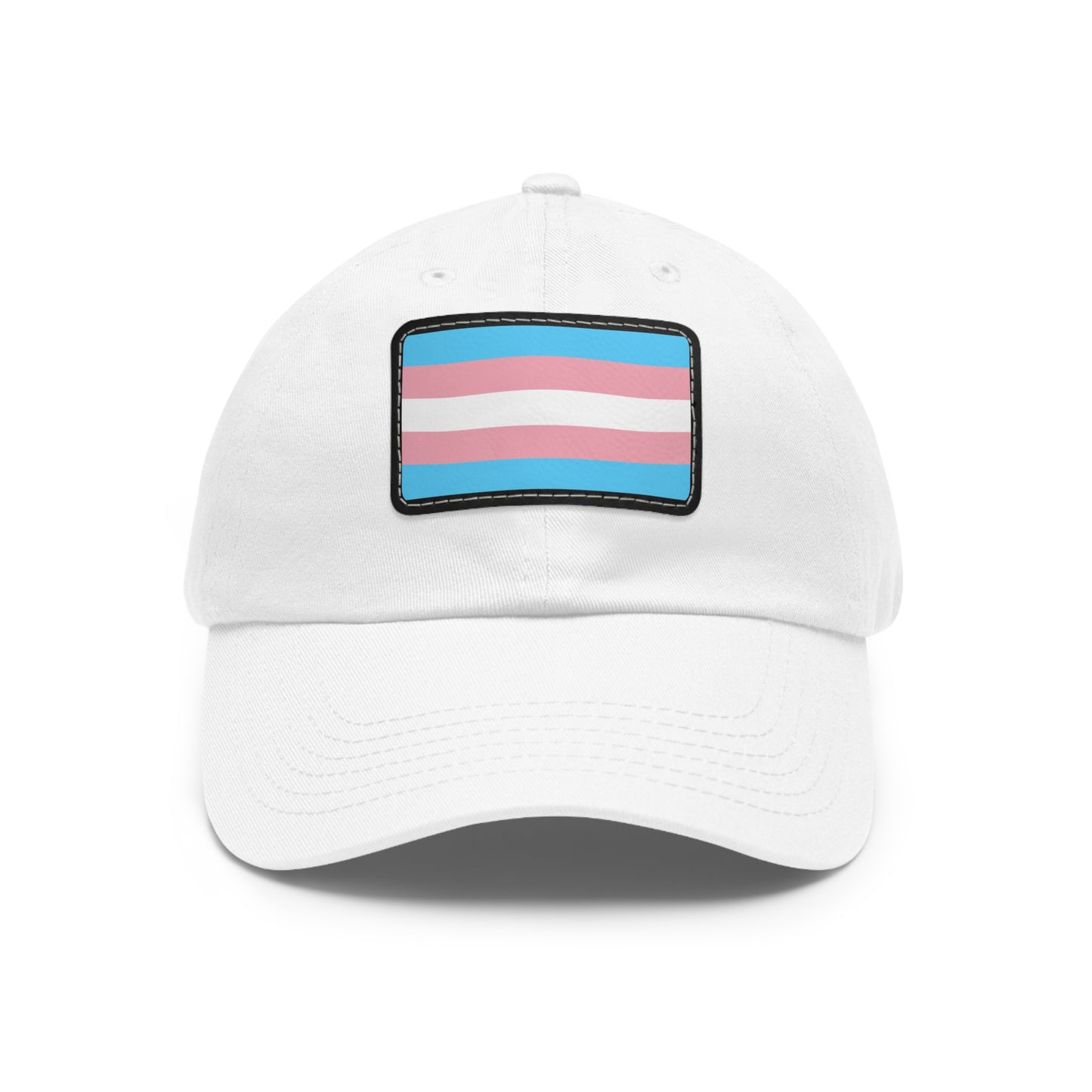 Transgender Pride Dad Hat with Leather Patch, LGBTQ+ Gift, Adjustable Cap, Pride Apparel, Unique Father's Day Gift
