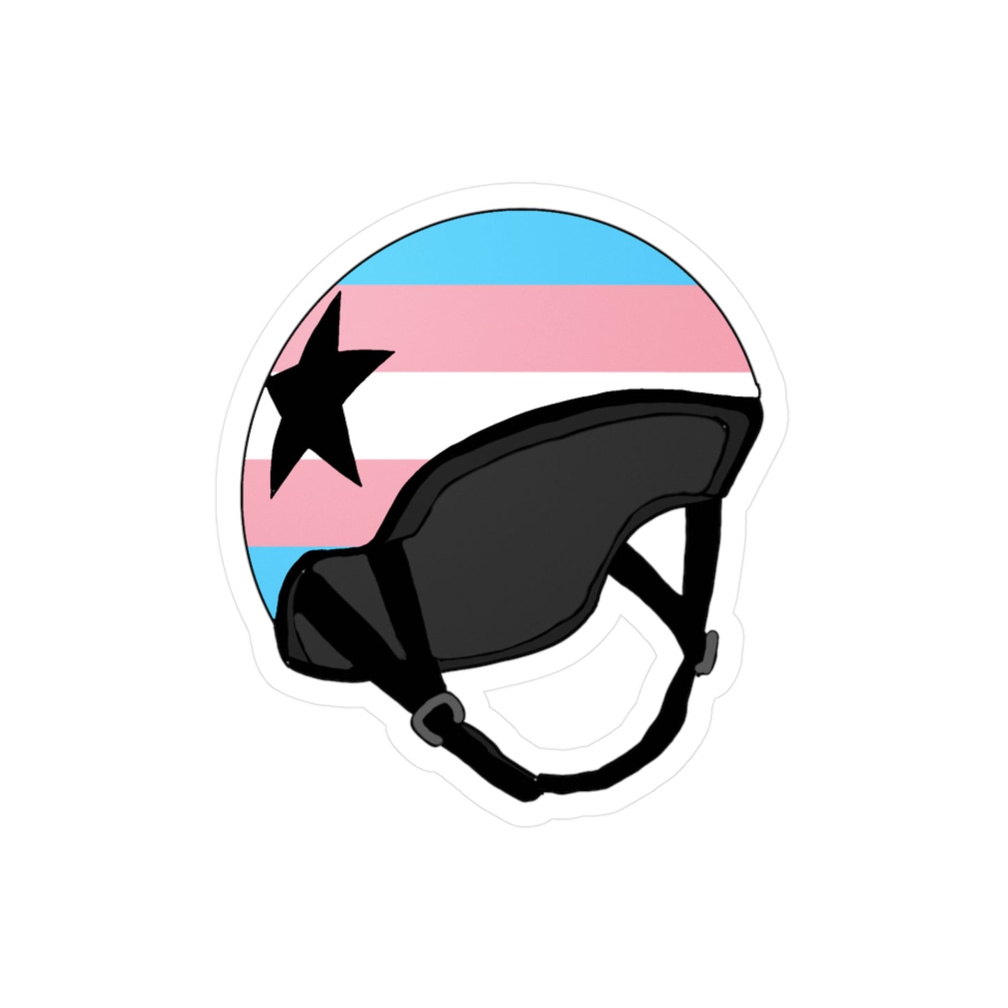 Transgender Pride Jammer Helmet Derby Kiss-Cut Vinyl Decals, LGBTQ+ Stickers for Water Bottles, Helmet Decals, Pride Gifts, Home Decor