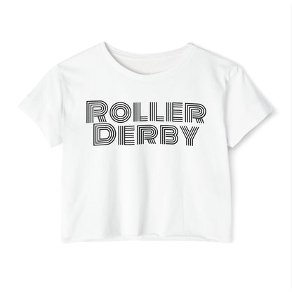 Roller Derby Festival Crop Top, Trendy Summer Tee, Edgy Graphic Shirt for Women, Perfect for Festivals, Gifts for Skaters