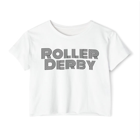 Roller Derby Festival Crop Top, Trendy Summer Tee, Edgy Graphic Shirt for Women, Perfect for Festivals, Gifts for Skaters