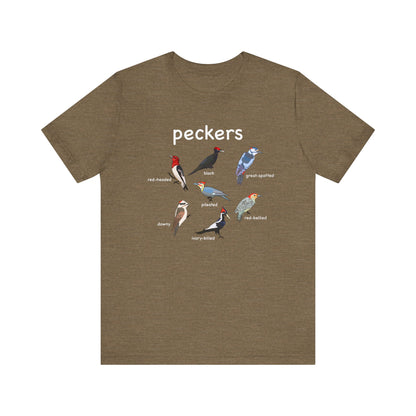 Vintage Bird Peckers Graphic Tee, Cute Nature T-Shirt, Unisex Summer Shirt, Birdwatching Gift, Casual Everyday Wear
