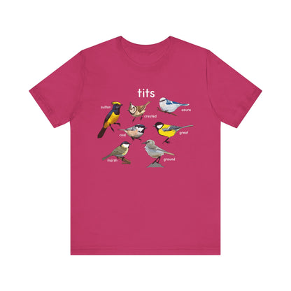 Bird Lover Tee Tits with Vintage Bird Illustrations, Nature Enthusiast Shirt, Gift for Birdwatchers, Eco-Friendly Fashion, Cute Graphic Tee,