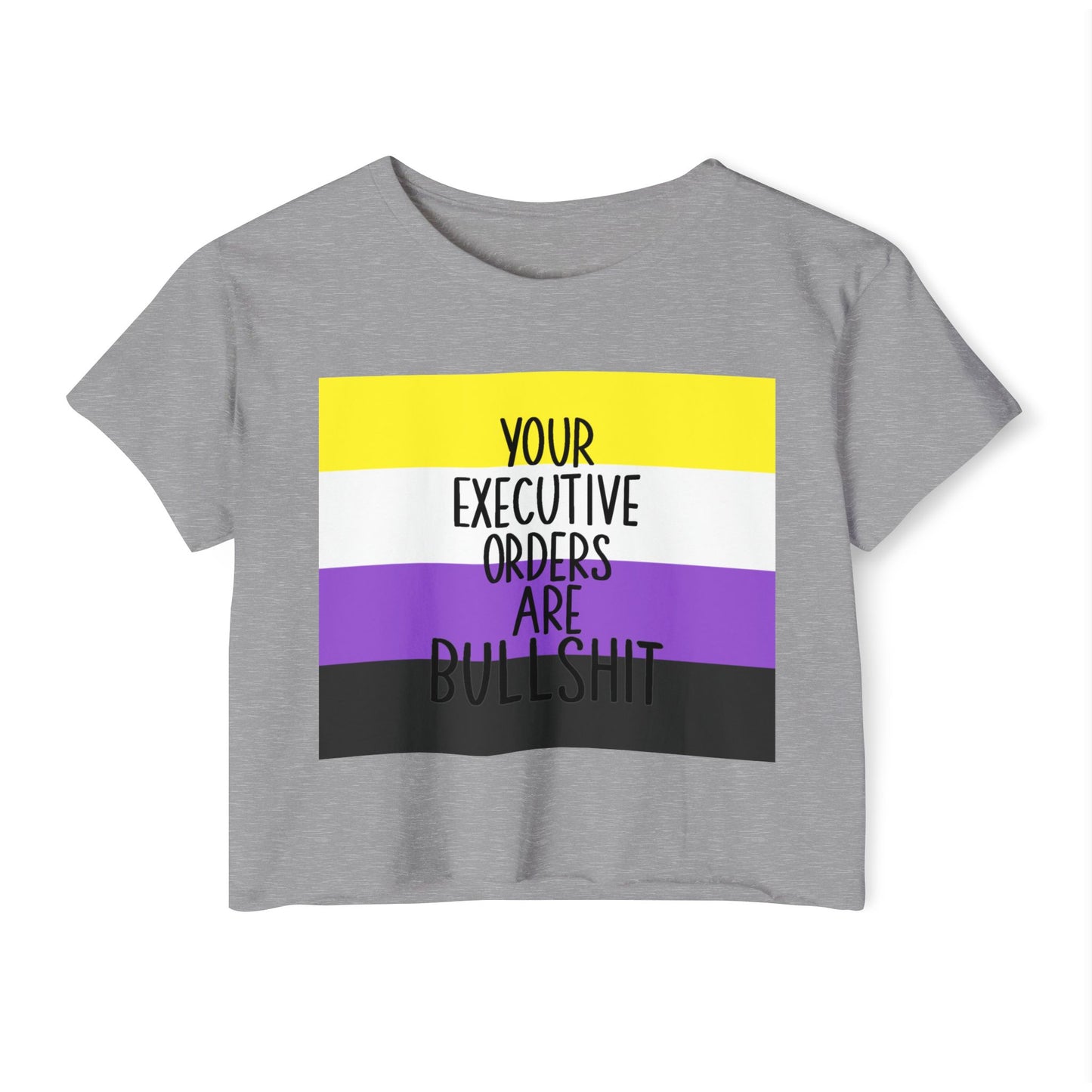 EO Bull Non Binary Crop Top, LGBTQ+ Pride Apparel, Summer Party Shirt, Casual Wear, Empowerment Clothing, Gift for Activists