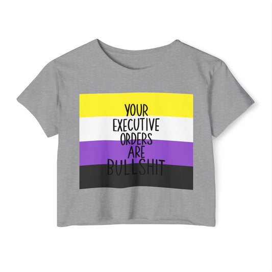 EO Bull Non Binary Crop Top, LGBTQ+ Pride Apparel, Summer Party Shirt, Casual Wear, Empowerment Clothing, Gift for Activists