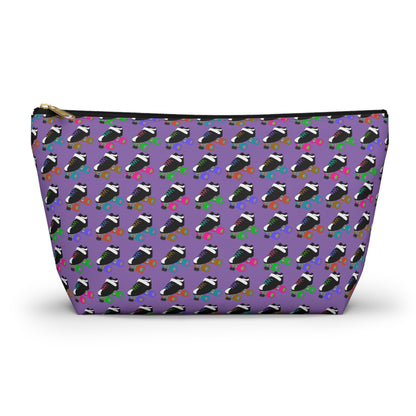 Purple Skate Bout Day Pouch, Makeup Bag, Travel Organizer, Holiday Gift, Fashion Pouch, Kid's Gift, Fun Clutch