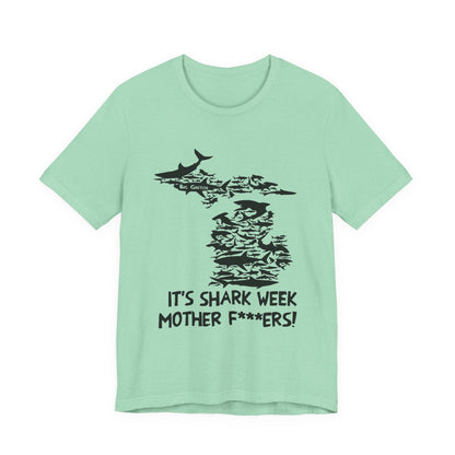 Whitmer Hot Mic Shark Week Unisex Tee, Fun Shark T-Shirt, Perfect for Summer, Shark Lover Gift, Funny Beach Apparel