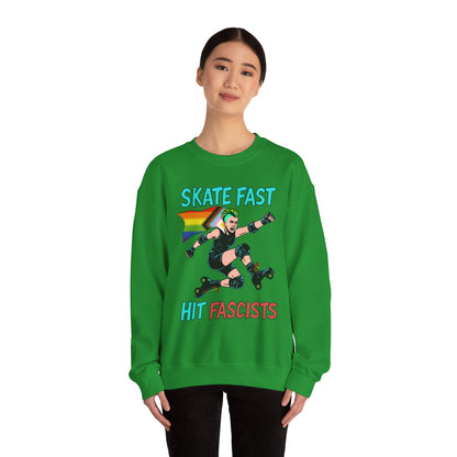 Skater Punk Sweatshirt with Progressive Pride Flag Cape - Crewneck