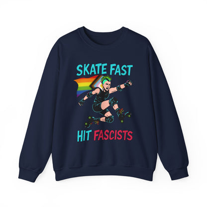 Skater Punk Sweatshirt with Progressive Pride Flag Cape - Crewneck