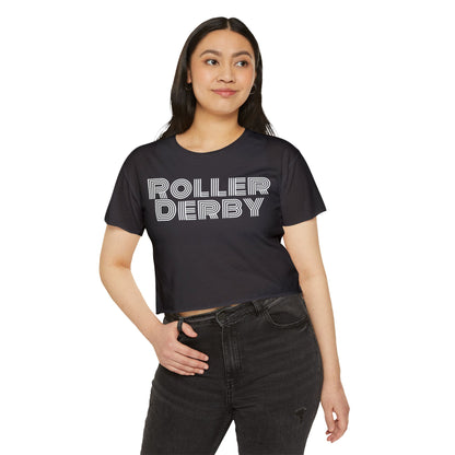 Roller Derby Festival Crop Top, Trendy Summer Tee, Edgy Graphic Shirt for Women, Perfect for Festivals, Gifts for Skaters