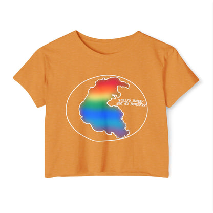 Rainbow Borderless Derby Festival Crop Top - Perfect for Summer Events, Beach Days, Pride Celebrations, Boho Style, Casual Outings