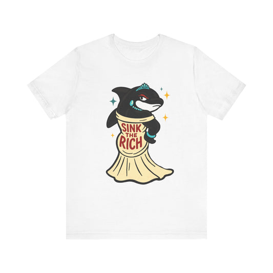 AOC Orca- Sink the Rich Design, Unisex Casual Wear, Perfect for Activists, Humor Gift, Everyday Style