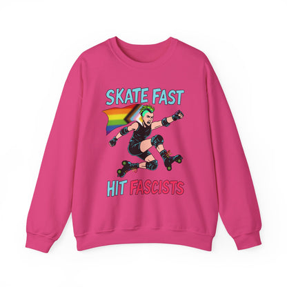 Skater Punk Sweatshirt with Progressive Pride Flag Cape - Crewneck