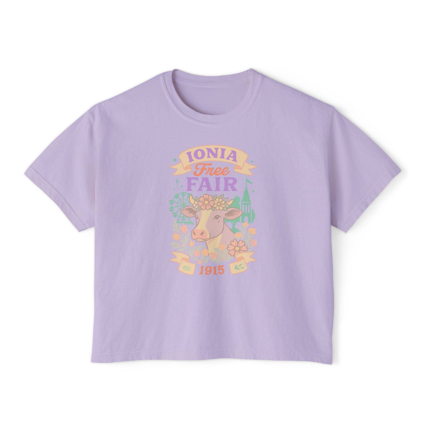 Vintage Ionia Free Fair Women's Boxy Tee, Casual Summer T-Shirt, Graphic Tee, Festival Shirt, Gift for Her