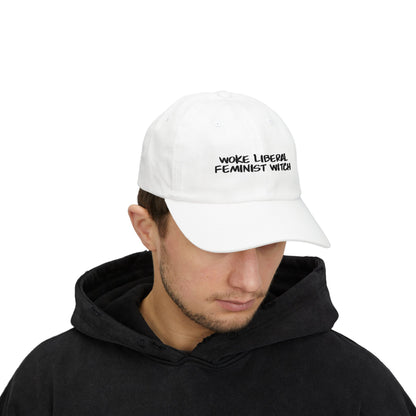 Black Text Woke Liberal Feminist Witch Dad Cap, Gender Equality Accessory, Gift for Feminists, Everyday Wear, Casual Fashion, Statement
