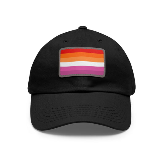 Lesbian Pride Dad Hat with Rainbow Leather Patch | Perfect for Pride, Casual Wear, Summer Outings, Gift for Him, Trendy Accessories