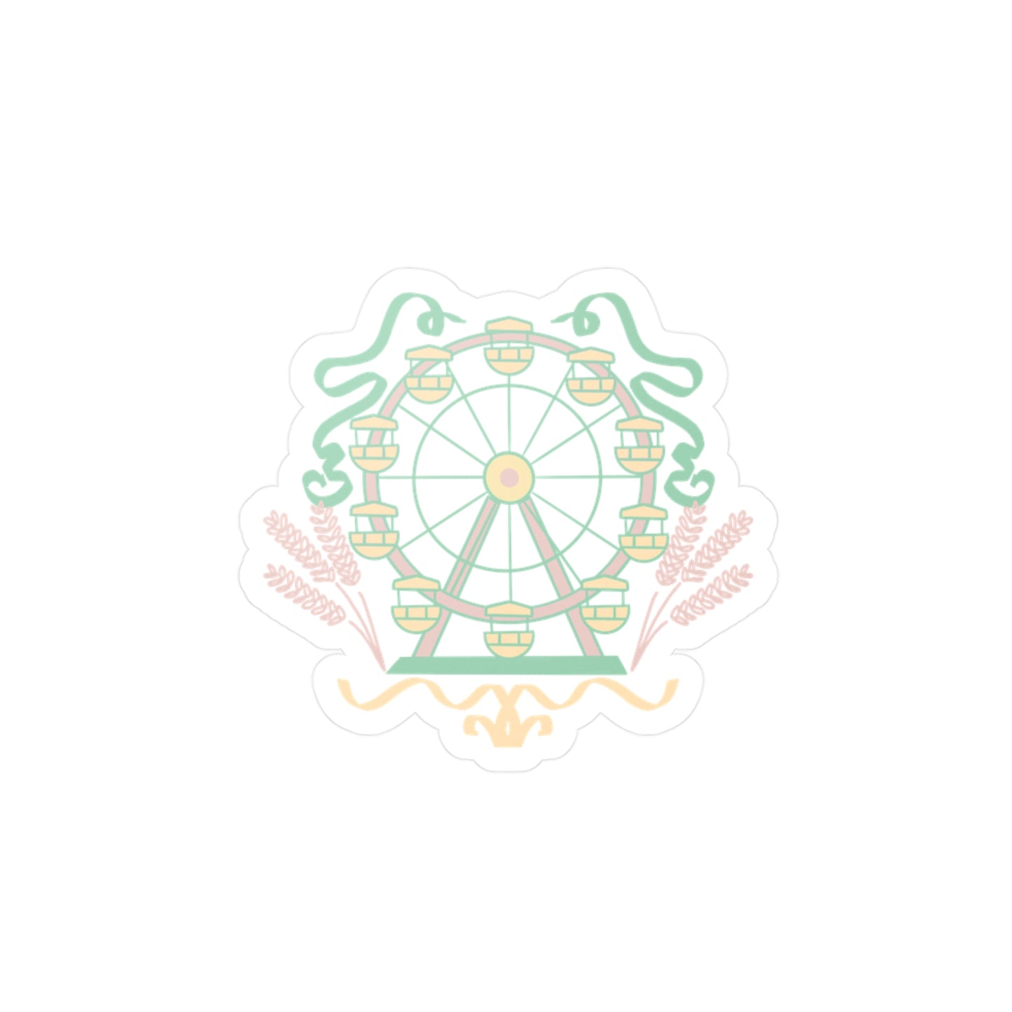 Vinyl Decal Sticker - Whimsical Pastel Ferris Wheel