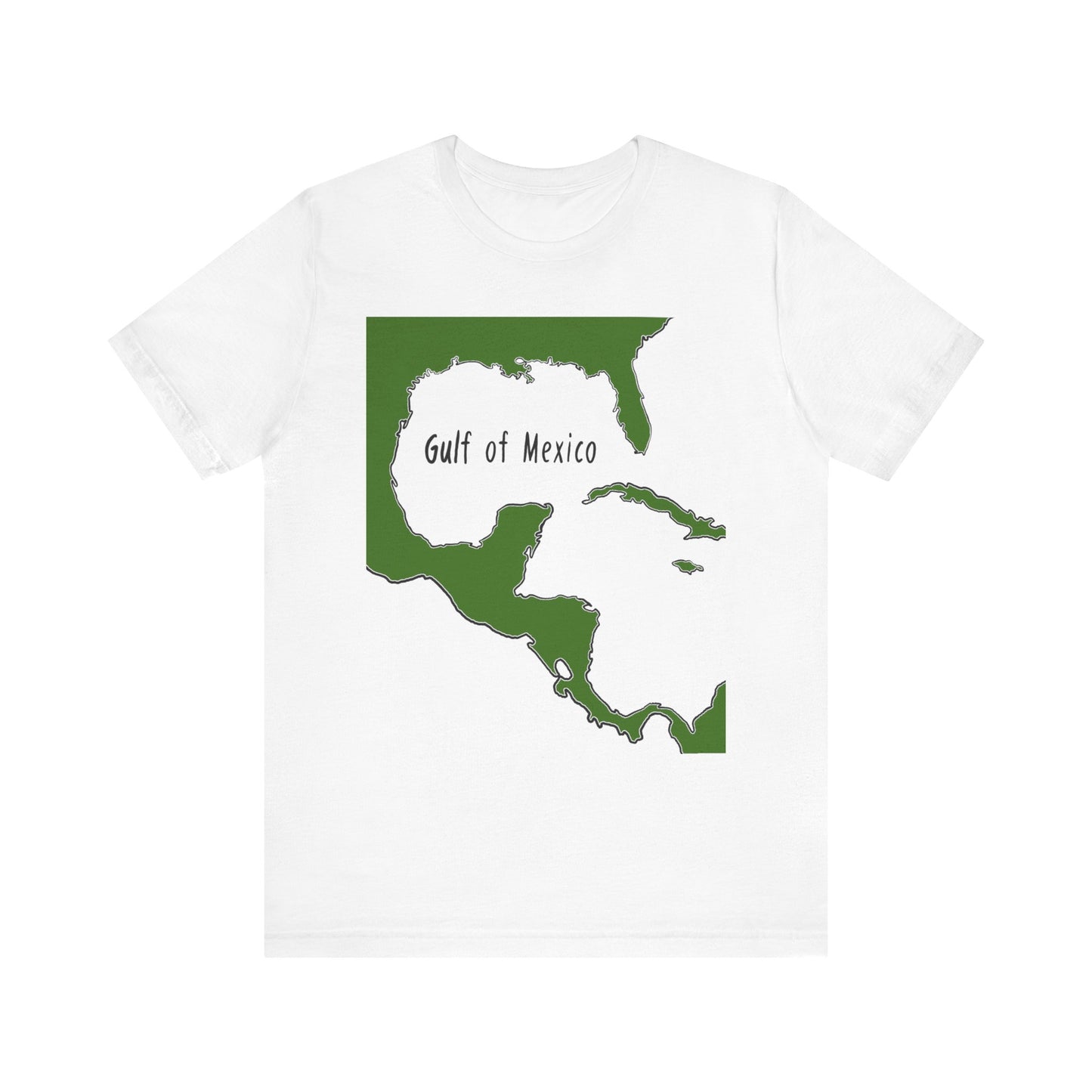 Gulf of Mexico Map Tee, Relaxed Unisex Jersey Shirt, Ocean Lover Gift, Beach Vacation Shirt, Summer Travel Tee, Nautical Apparel