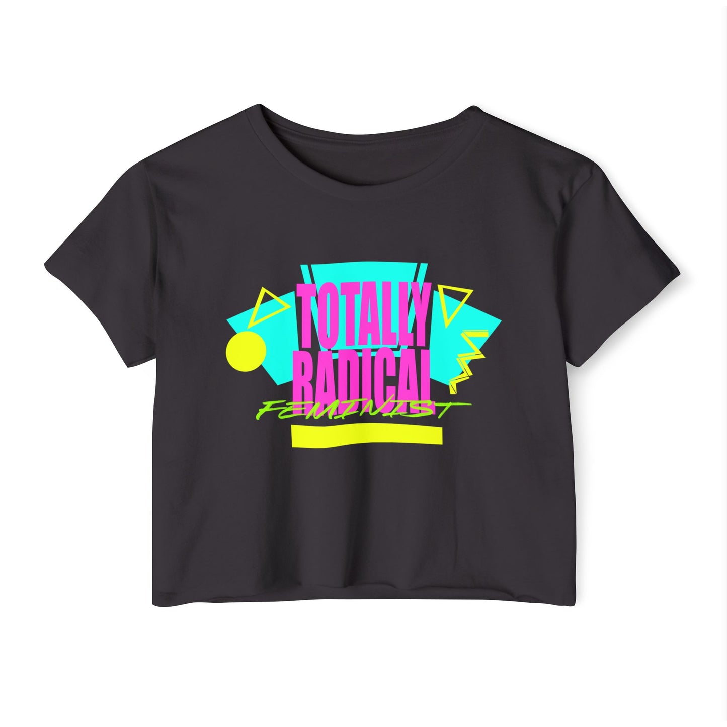 Retro Vibes Feminist Women's Festival Crop Top, Totally Radical 80s Shirt, Summer Festival Tee, Boho Style Top, Gift for Music Lovers