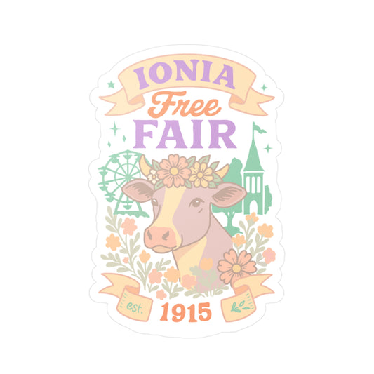 Ionia Free Fair Vinyl Decals, Decorative Stickers for Home, Cow Artwork, Farm Decor, Event Décor, Gifts for Fair Lovers