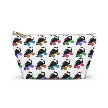 White Skate Bout Day Pouch, Makeup Bag, Travel Organizer, Holiday Gift, Fashion Pouch, Kid's Gift, Fun Clutch