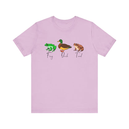 FDT- Frog Duck Toad Tee - Unisex Jersey Short Sleeve Shirt for Nature Lovers, Perfect for Gifts, Animal Lovers, Earth Day, Casual Wear
