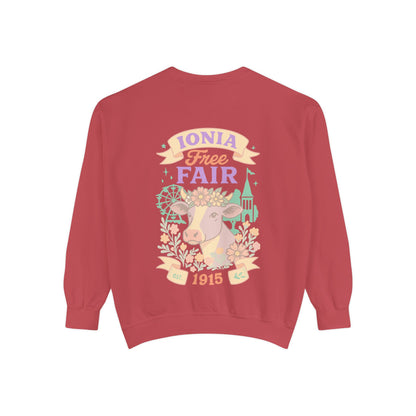 Ionia Fair Unisex Garment-Dyed Sweatshirt, Cozy Sweatshirt, Graphic Sweatshirt, Festival Attire, Vintage Feel, Gift for Fair Lovers