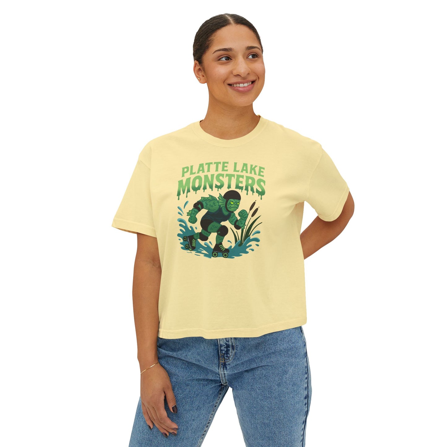 Women's Boxy Tee - Platte Lake Monsters Roller Derby Boxy Tee