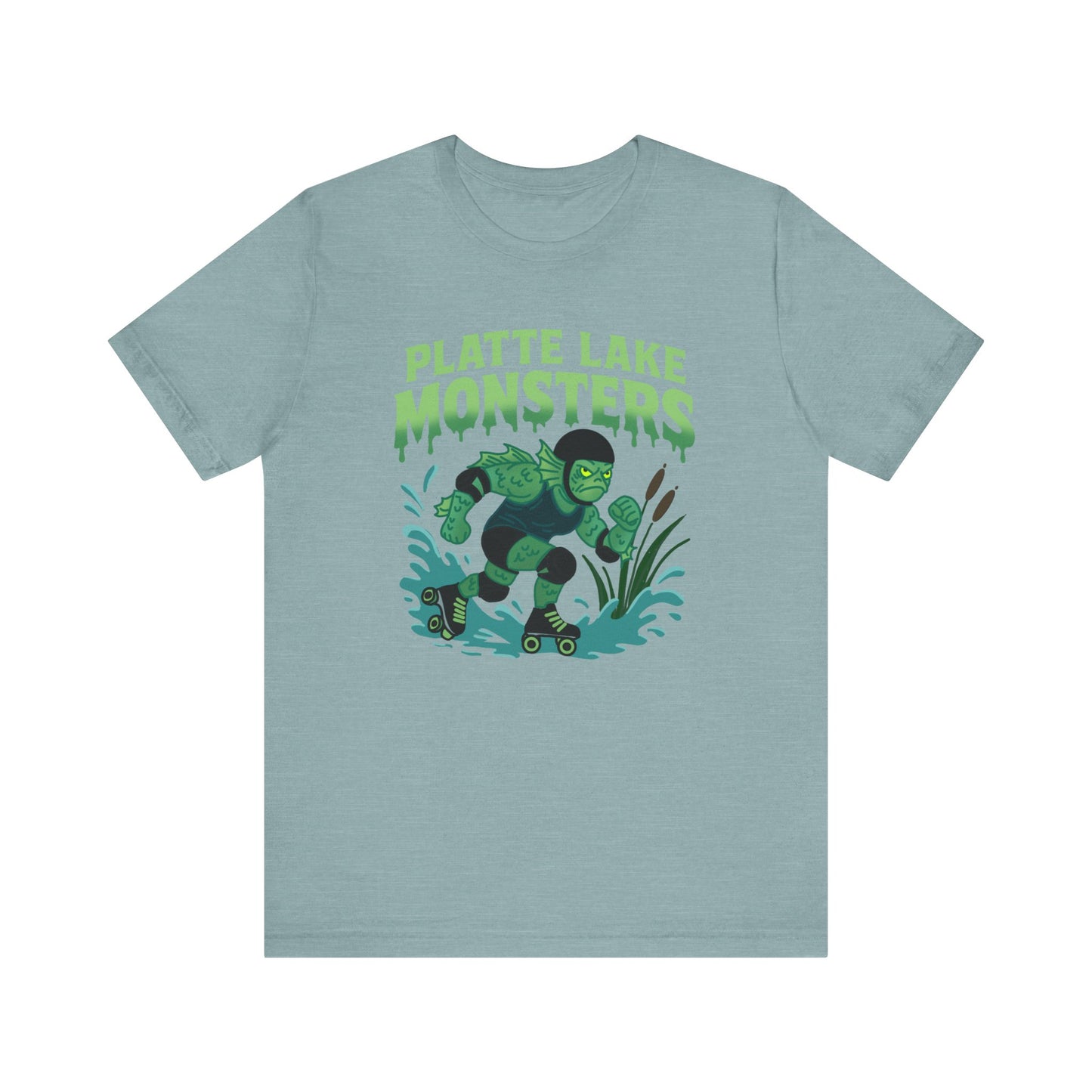 Unisex Tee - Platte Lake Monsters Roller Derby Mascot T-Shirt