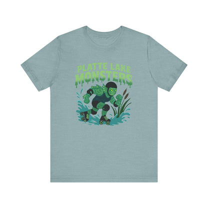 Unisex Tee - Platte Lake Monsters Roller Derby Mascot T-Shirt