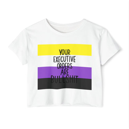 EO Bull Non Binary Crop Top, LGBTQ+ Pride Apparel, Summer Party Shirt, Casual Wear, Empowerment Clothing, Gift for Activists