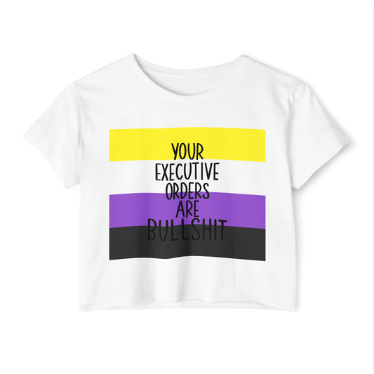 EO Bull Non Binary Crop Top, LGBTQ+ Pride Apparel, Summer Party Shirt, Casual Wear, Empowerment Clothing, Gift for Activists