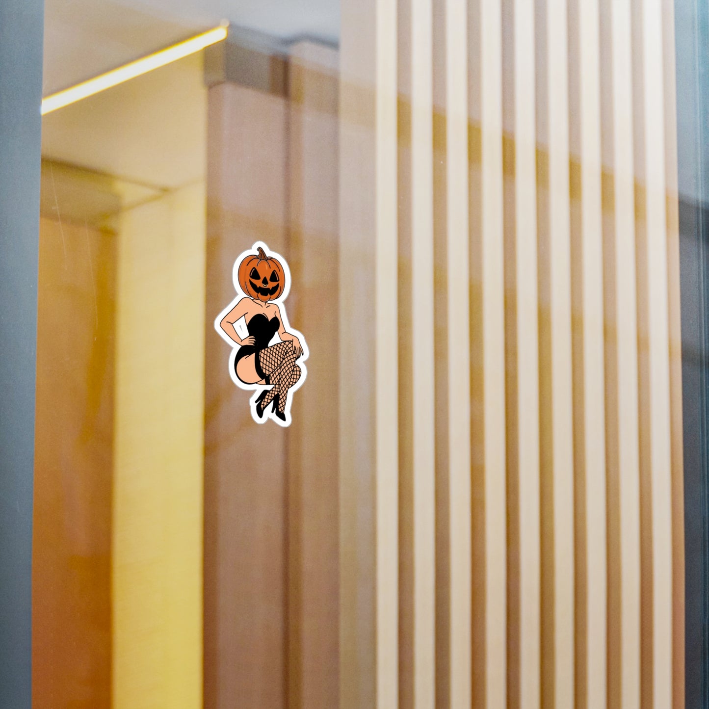 Halloween Pumpkin Girl Kiss-Cut Vinyl Decals, Cute Halloween Decor, Trick or Treat Stickers, Party Supplies, Spooky Wall Art