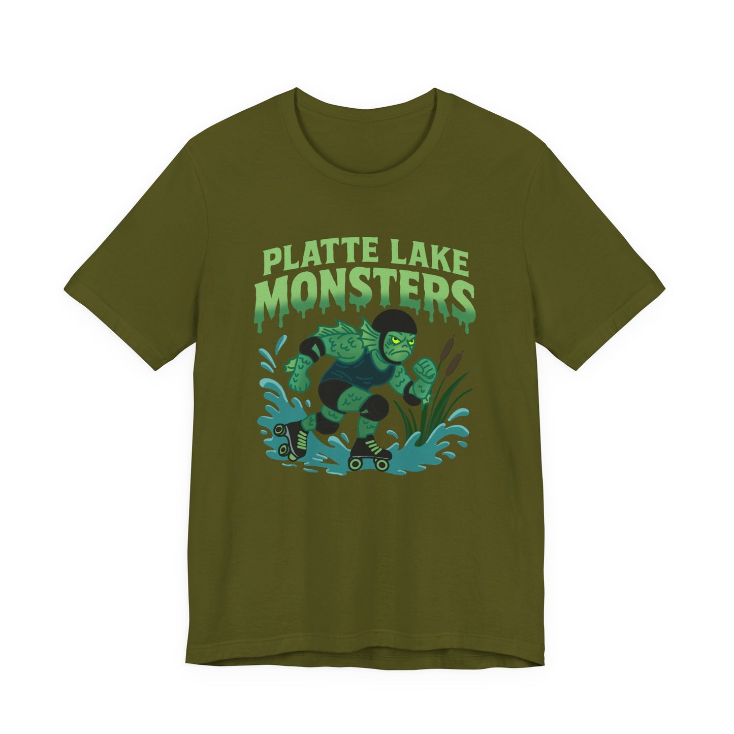 Unisex Tee - Platte Lake Monsters Roller Derby Mascot T-Shirt