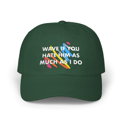 Wave if You Hate Him as Much as I do Rainbow Embroidered Classic Dad Cap, Trendy Adjustable Cap
