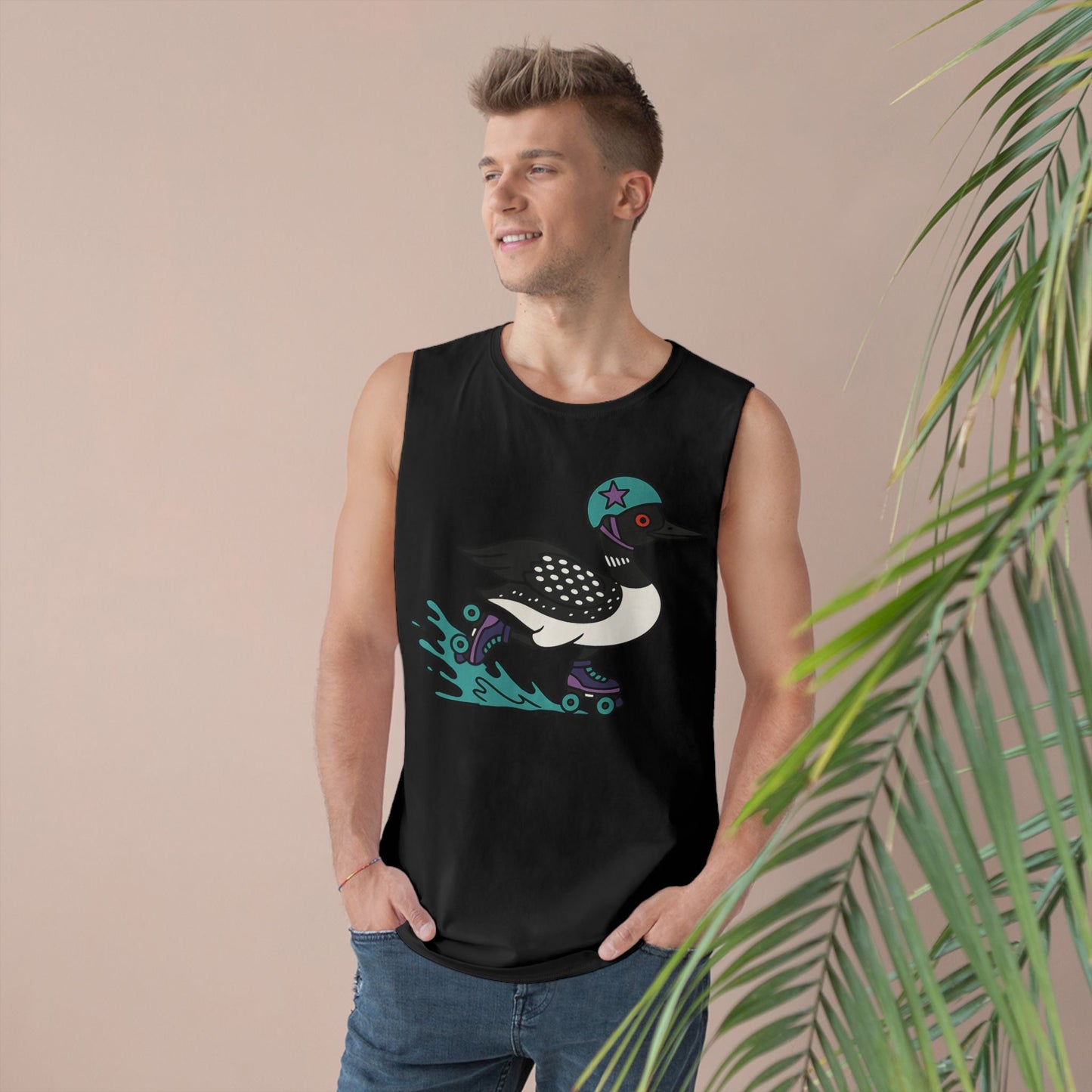Tank Top featuring Roller Derby Playing Loon from Platte Lake Monsters Roller Derby